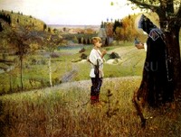 Картина Нестеров М. "Видение отроку Варфоломею"