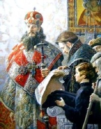Картина Рыженко П. "Отречение патриарха Никона"