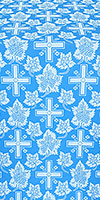 Парча "Ажурный крест" (синяя/серебро)