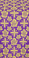 Парча "Ажурный крест" (фиолетовая/золото)