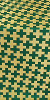 Парча "Новгородский крест" (зелёная/золото)