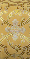 Парча "Кованый крест" (жёлтая/золото с серебром)