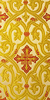 Парча греческая "Славянский крест" (белая/золото с красным)