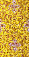 Парча греческая "Славянский крест" (жёлтая/золото с серебром)