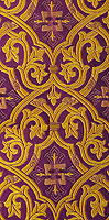 Парча греческая "Славянский крест" (фиолетовая/золото с фиолетом)