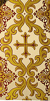 Парча греческая "Ромейский крест" (белая/золото с бордо)