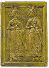 Икона на металле: Св. страстотерпцы Борис и Глеб