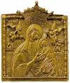 Образ на металле: Страстная икона Пресв. Богородицы