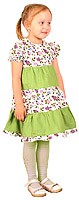 Платье для девочек "Полюшко" (зелёное)