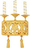 Церковное бра с серафимом (3 свечи)