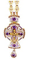 Крест наперсный с украшениями №38 (фиолетовая эмаль)