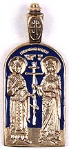Православный нательный образок: Свв. Равноапостольные Владимiр и Ольга -1