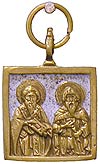 Православный нательный образок: Препп. Кирилл и Мефодий
