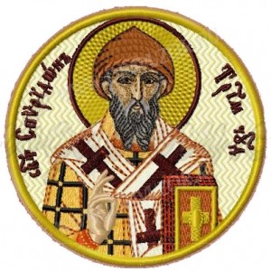 Вышитая икона: святитель Спиридон Тримифунтский Чудотворец