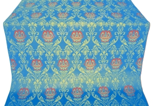 Шелк "Павловская роза" (синий/золото)
