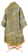 Облачение архиерейское - парча ПГ2 "Византия" (синее-золото) вид сзади, обиходная отделка