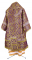 Облачение архиерейское - парча ПГ2 "Византия" (фиолетовое-золото) вид сзади, обиходная отделка