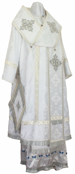 Архиерейское облачение из шёлка Ш3 (белый/серебро)