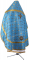 Русское архиерейское облачение - парча П "Лавра" (синее-золото) вид сзади, обиходные кресты