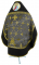 Русское архиерейское облачение - парча П "Белозерск" (чёрное-золото) с бархатными вставками (вид сзади), обиходная отделка