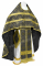 Русское архиерейское облачение - парча П "Миргород" (чёрное-золото) с бархатными вставками, обиходная отделка
