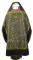 Русское архиерейское облачение - парча П "Царский крест" (чёрное-золото) с бархатными вставками (вид сзади), обиходная отделка