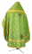 Русское архиерейское облачение - парча П "Каменный цветок" (зелёное-золото) вид сзади, обиходная отделка