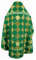Русское архиерейское облачение - парча П "Коломна" (зелёное-золото) вид сзади, обиходная отделка