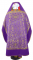 Русское архиерейское облачение - парча П "Царский крест" (фиолетовое-золото) с бархатными вставками (вид сзади), обыденная отделка