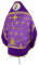 Русское архиерейское облачение - парча П "Белозерск" (фиолетовое-золото) с бархатными вставками (вид сзади), обиходная отделка