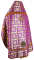 Русское архиерейское облачение - парча П "Изборск" (фиолетовое-золото) вид сзади, обиходная отделка
