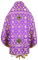 Русское архиерейское облачение - парча П "Лоза" (фиолетовое-золото) (вид сзади), обиходная отделка