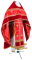 Русское архиерейское облачение - парча П "Белозерск" (красное-золото) с бархатными вставками, обиходная отделка