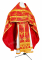 Русское архиерейское облачение - парча П "Виноград" (красное-золото), обыденная отделка