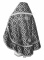 Русское архиерейское облачение - парча П "Николаев" (чёрное-серебро) вид сзади, обиходная отделка