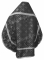 Русское архиерейское облачение - парча П "Миргород" (чёрное-серебро) с бархатными вставками (вид сзади), обиходная отделка