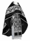 Русское архиерейское облачение - парча П "Новая корона" (чёрное-серебро) с бархатными вставками, обиходная отделка