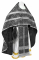 Русское архиерейское облачение - парча П "Миргород" (чёрное-серебро) с бархатными вставками, обиходная отделка