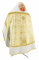 Русское архиерейское облачение - парча П "Коринф" (белое-золото) с бархатными вставками (вид сзади), обиходная отделка
