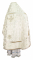 Русское архиерейское облачение - парча П "Павлины" (белое-серебро) вид сзади, соборная отделка