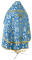 Русское архиерейское облачение - парча ПГ1 "Феврония" (синее-золото) вид сзади, обиходные кресты