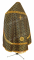 Русское архиерейское облачение - парча ПГ1 "Малый крест" (чёрное-золото) вид сзади, обиходная отделка