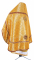 Русское архиерейское облачение - парча ПГ1 "Ярославль" (жёлтое-бордо-золото) вид сзади, обиходные кресты