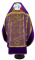 Русское архиерейское облачение - парча П "Феофания" ПГ1 (фиолетовое-золото) вид сзади, обиходная отделка (с бархатными вставками и вышитой иконой)