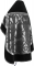 Русское архиерейское облачение - парча ПГ1 "Новая корона" (чёрное-серебро) с бархатными вставками (вид сзади), обиходная отделка