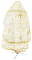 Русское архиерейское облачение - парча ПГ1 "Феврония" (белое-золото) вид сзади, обиходные кресты