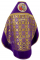 Русское архиерейское облачение - парча ПГ2 "Рождество" (фиолетовое-золото) с бархатными вставками (вид сзади), обиходная отделка