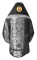 Русское архиерейское облачение - парча ПГ2 "Леонил" (чёрное-серебро) с бархатными вставками (вид сзади), обиходная отделка