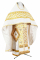 Русское архиерейское облачение - парча ПГ2 "Новгородский крест" (белое-золото) с бархатными вставками, обиходная отделка