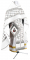 Русское архиерейское облачение - парча ПГ2 "Новгородский крест" (белое-серебро) с бархатными вставками, обиходная отделка